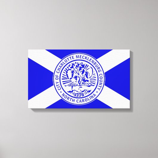 シャーロット市旗（ノースカロライナ州） キャンバスプリント (正面)