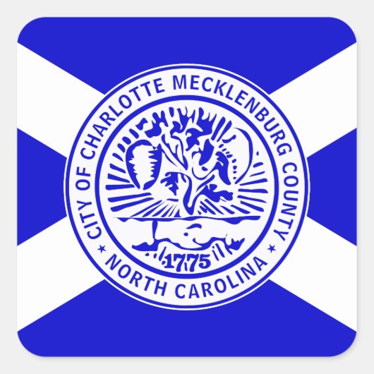 シャーロット市旗（ノースカロライナ州） スクエアシール (正面)