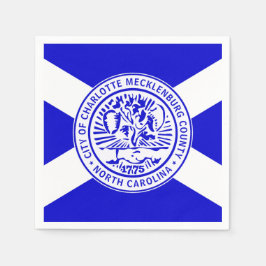 シャーロット市旗(ノースカロライナ州) スタンダードカクテルナプキン