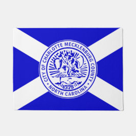 シャーロット市旗(ノースカロライナ州) ドアマット
