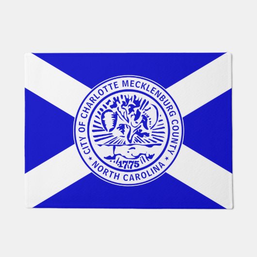 シャーロット市旗（ノースカロライナ州） ドアマット (正面)