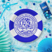 シャーロット市旗(ノースカロライナ州) ペーパープレート (パーティー)