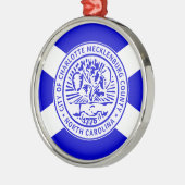 シャーロット市旗（ノースカロライナ州） メタルオーナメント (左)