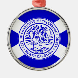 シャーロット市旗(ノースカロライナ州) メタルオーナメント