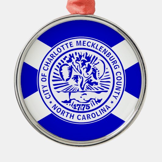 シャーロット市旗（ノースカロライナ州） メタルオーナメント (正面)