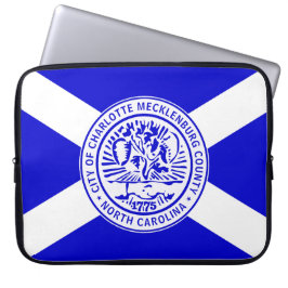 シャーロット市旗(ノースカロライナ州) ラップトップスリーブ