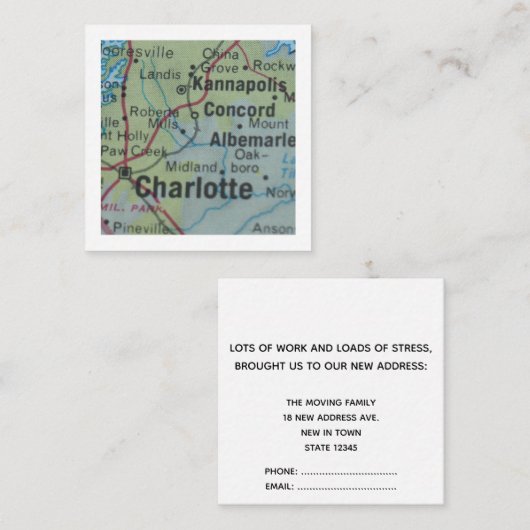 シャーロット引っ越しました新しいアドレスカード エンクロージャーカード (正面/裏面)