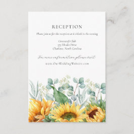 シャーロット素朴ひまわりウェディングレセプション エンクロージャーカード