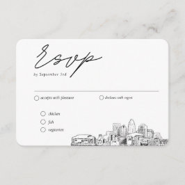 シャーロット結婚のRSVP伝統的の食事オプション エンクロージャーカード