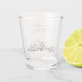 シャーロット結婚式の引き出物パーソナライズされた応援 ショットグラス (裏面)