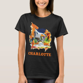シャーロット スカイライン ミッドセンチュリー トラベル Tシャツ