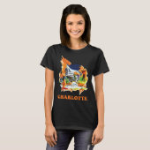 シャーロット スカイライン ミッドセンチュリー トラベル Tシャツ (正面フル)