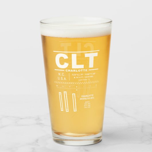 シャーロット・ダグラス国際空港 CLT タンブラーグラス (ドリンク裏面)