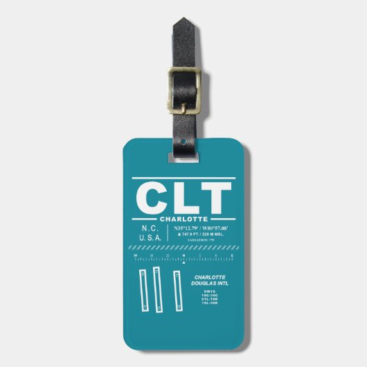 シャーロット・ダグラス国際空港 CLT ラゲッジタグ (正面縦)