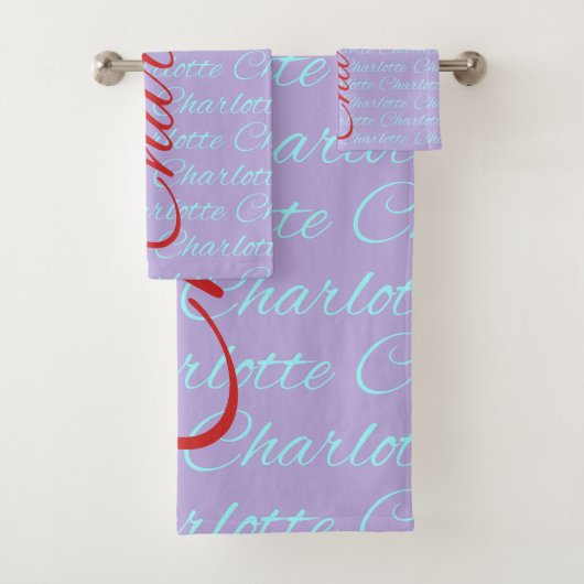 シャーロット ネーム パターン デザイン バスタオルセット (インサイチュ)