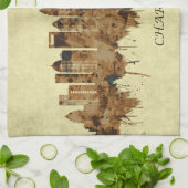 シャーロット・ノースカロライナの街並み キッチンタオル (折り畳み)