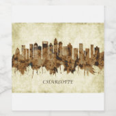 シャーロット・ノースカロライナの街並み ワインラベル (シングルラベル)