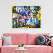 シャーロット・ノースカロライナ州写真コラージュ キャンバスプリント (インサイチュ (リビング))