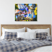 シャーロット・ノースカロライナ州写真コラージュ キャンバスプリント (インサイチュ (寝室))