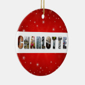 シャーロット・ノースカロライナ旅行写真クリスマス セラミックオーナメント (右)