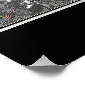 シャーロット・ノースカロライナ衛星ポスターマップ ポスター (角)