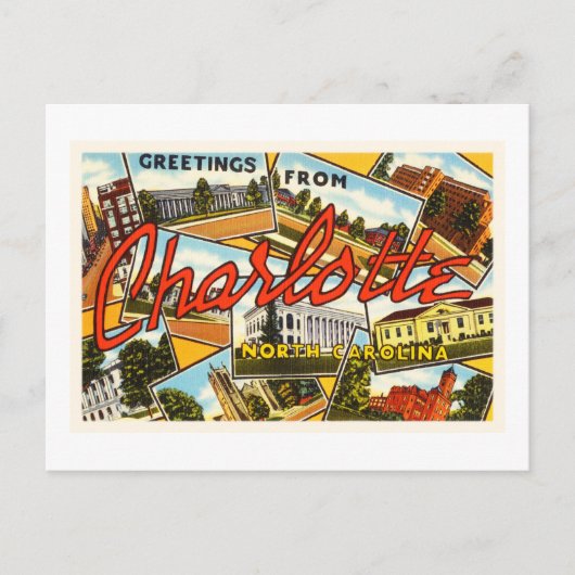 シャーロット・ノースカロライナNC旧ヴィンテージポストカード –  ポストカード (正面)