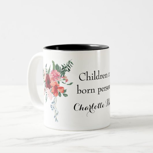 シャーロット・メイスン引用文マグお気に入りのマイティーカップ！ ツートーンマグカップ (正面左)