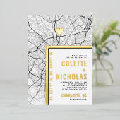 シャーロット・ラブロケーター |シティテーマ結婚の 箔招待状 (立ち正面)