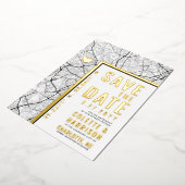 シャーロット・ラブロケーター |結婚式の日付の保存 箔招待状 (回転した状態)