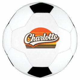 シャーロット レトロ サンセット 名前 デザイン サッカーボール