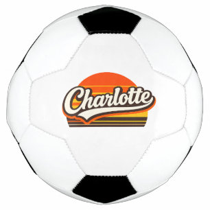 シャーロット レトロ サンセット 名前 デザイン サッカーボール