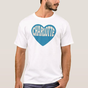 シャーロットNCレトロハートデザイン-ヴィンテージフォント Tシャツ