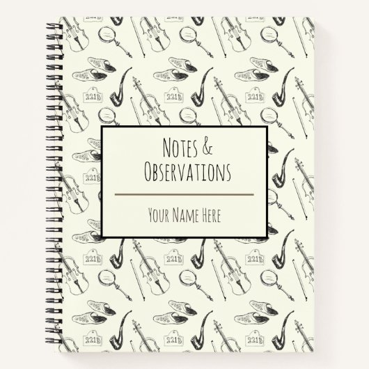 シャーロッパーソナライズされたクホームズ手描きヴィンテージ ノートブック (正面)