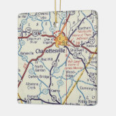 シャーロテビルVAヴィンテージの地図 セラミックオーナメント (左)