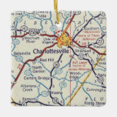 シャーロテビルVAヴィンテージの地図 セラミックオーナメント (正面)
