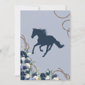 シャーロホースクレスト王室のネイビーブルーキンセアニェラ 招待状 (裏面)