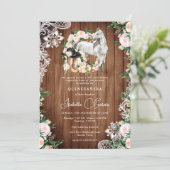 シャーロホース女性のカーボーイキンセアニラ15誕生日 招待状 (スタンド正面)