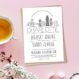 シャーロ結婚ット |スタイル化されたスカイライン招待状 招待状