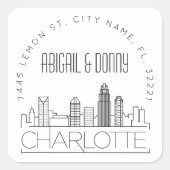 シャーロ結婚ット |事前にアドレス指定された封筒用シール スクエアシール (正面)