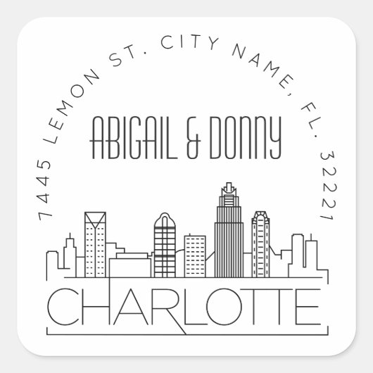 シャーロ結婚ット |事前にアドレス指定された封筒用シール スクエアシール (正面)