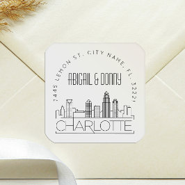 シャーロ結婚ット |事前にアドレス指定された封筒用シール スクエアシール