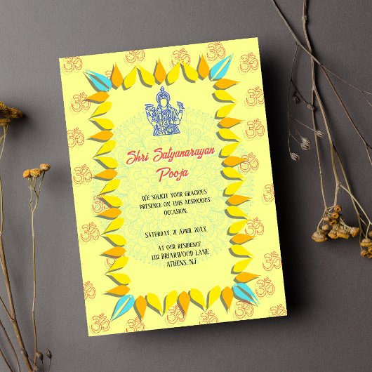 シャー・サティヤ・ナラヤーン・プージャ（インド式） 招待状