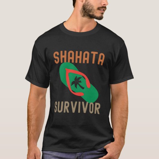 シャー・サバイバー・トロピカル・ハワイアン Tシャツ (正面)