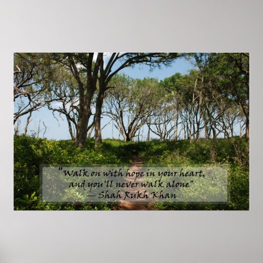 シャー・ルク・カーン引用文 – 希望を持って歩いて….. ポスター (正面)