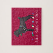 シャ中国のーペイ・フェリいけなズ・ドッグ・クリスマス・デザン ジグソーパズル (縦)