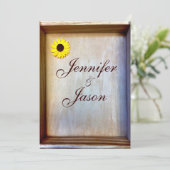 シャ素朴ドウボックスひまわり結婚式招待状 招待状 (スタンド正面)