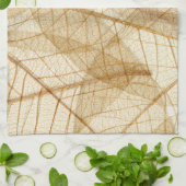 シュアクリームベージュレース葉ズ キッチンタオル (折り畳み)