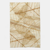 シュアクリームベージュレース葉ズ キッチンタオル (縦)