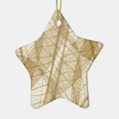 シュアクリームベージュレース葉ズ セラミックオーナメント (左)