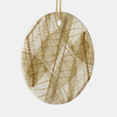 シュアクリームベージュレース葉ズ セラミックオーナメント (右)